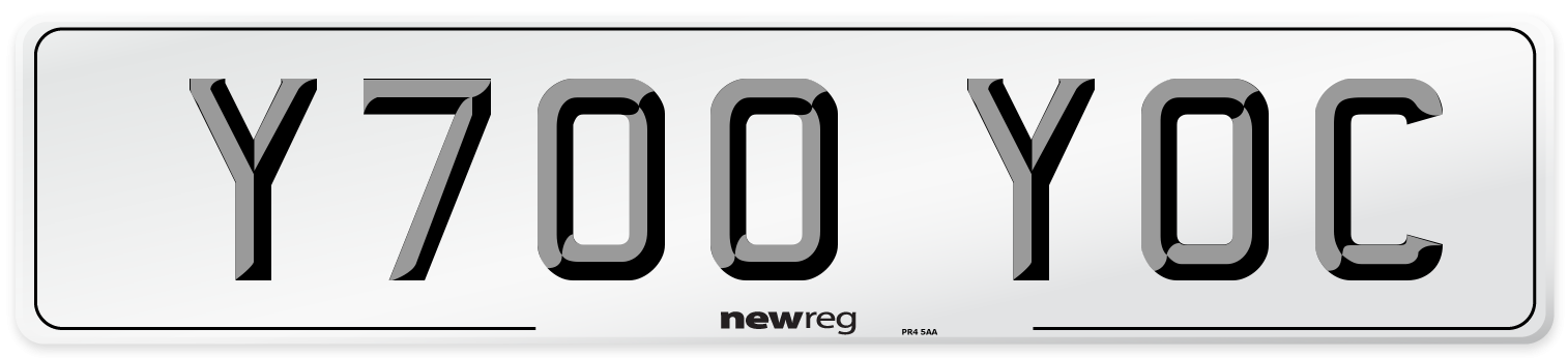 Y700 YOC Number Plate from New Reg